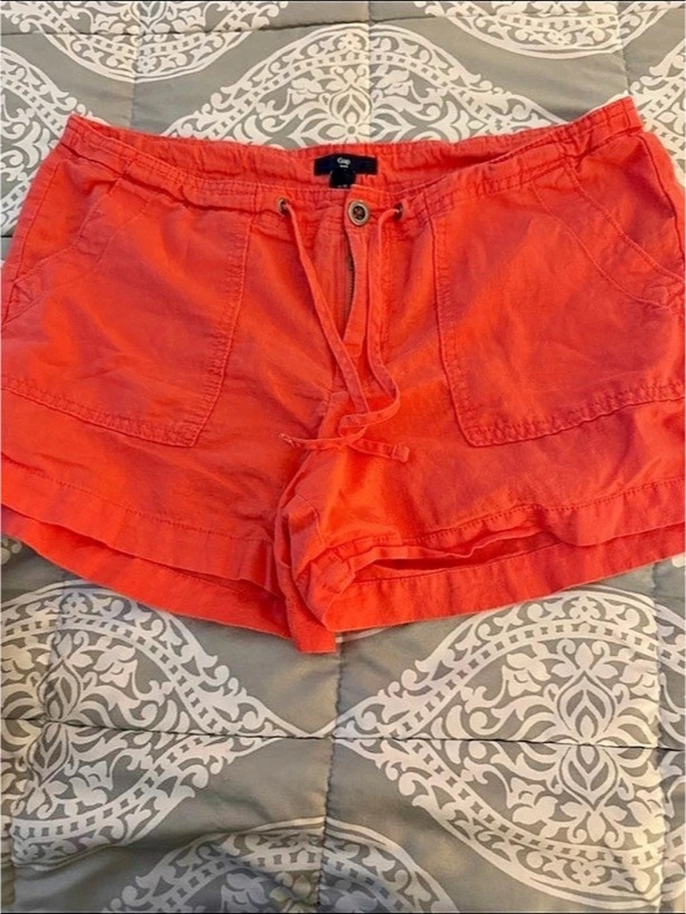 Gap Linen-Blend Pull-On Shorts Orange Cargo Shorts
